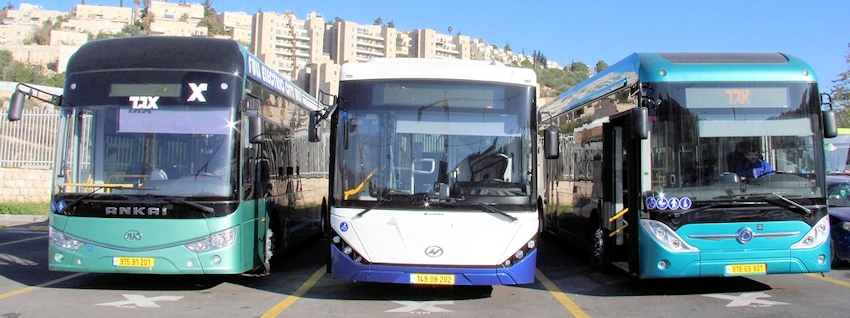 שלושה דגמי אוטובוסים סיניים חשמליים שנכנסו לניסוי